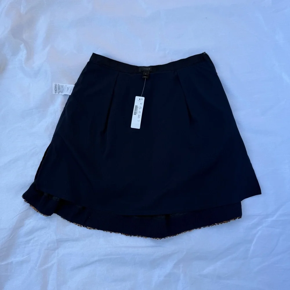 Crew Navy Blue Mini Skirt Gold Copper Sequin Party Holiday Size 0